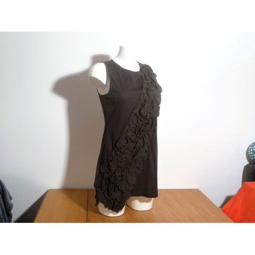 Tunique/ Top Marron En Soie Et Coton Sans Manches- Taille 34/36- Dondup