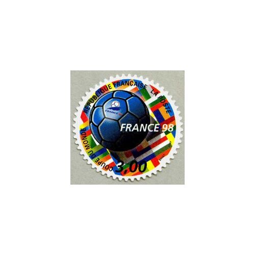 Coupe Du Monde De Football (5) "France98" : Ballon De Football Année 1998 Autoadhésif N° 3140 Ou 17 Yvert Et Tellier Luxe