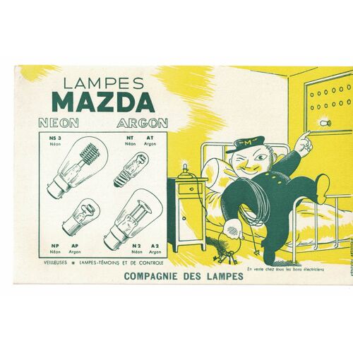 Buvard Publicitaire Marque Lampe Mazda