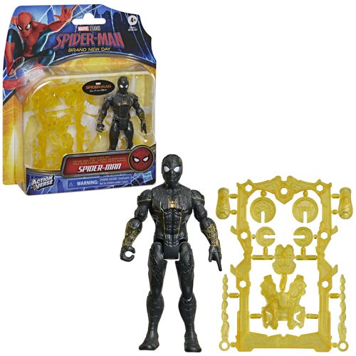 Marvel Spider-Man Marvel Studios Spider-Man Far From Home ActionVerse Spider-Man en costume noir et or