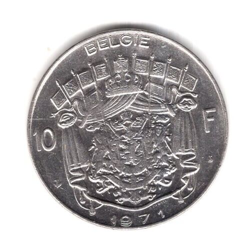Pièce De Monnaie Belgique 10 Francs 1971 En Néerlandais Nickel Km 156.10 Poids 8.00 G Diamètre 27.00 Mm