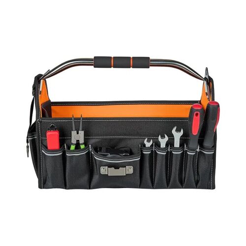 Sac à Outils Ouvert 410 mm-Duoku-Grande Capacité Portable pour Électriciens, Bricolage et Chantiers, Bandoulière Ajustable