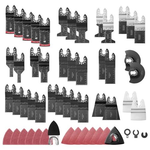 Lot de 160 Lames pour Scie Oscillante-Duoku-Outil Multifonction en Bimétal, Adapté au Bois, Plastique et Métal Tendre