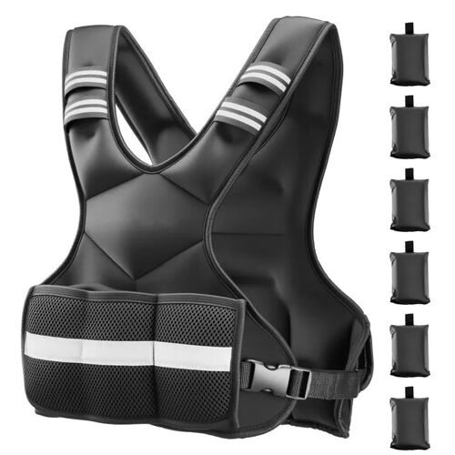 Gilet Lesté Réglable-Duoku-Avec Charge Maximale De 4,66 Kg, Équipé De 6 Poids Amovibles, Idéal Pour Marche, Course
