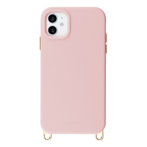 Selencia Coque arrière Rivièra avec MagSafe avec crochets amovibles iPhone 11 Sorbet Pink