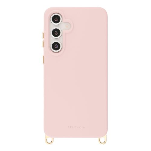 Selencia Coque arrière Rivièra avec MagSafe avec crochets amovibles Samsung Galaxy S24 FE Sorbet Pink