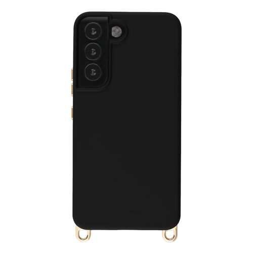 Selencia Coque arrière Rivièra avec MagSafe avec crochets amovibles Samsung Galaxy S22 Velvet Black
