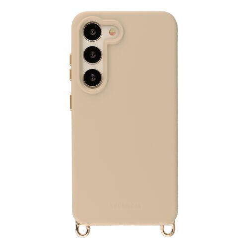 Selencia Coque arrière Rivièra avec MagSafe avec crochets amovibles Samsung Galaxy S23 Milky Latte