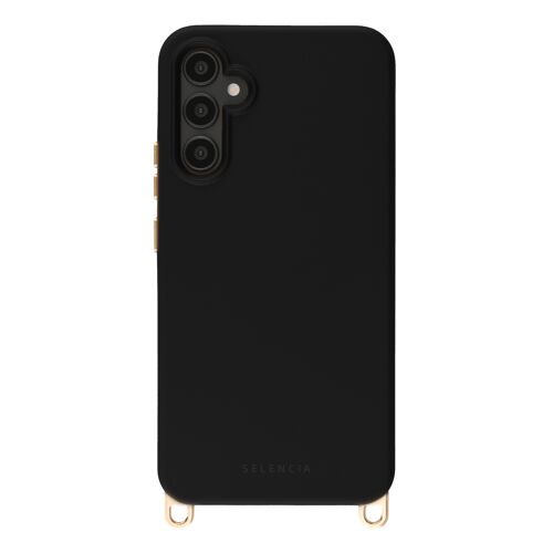 Selencia Coque arrière Rivièra avec MagSafe avec crochets amovibles Samsung Galaxy A34 (5G) Velvet Black