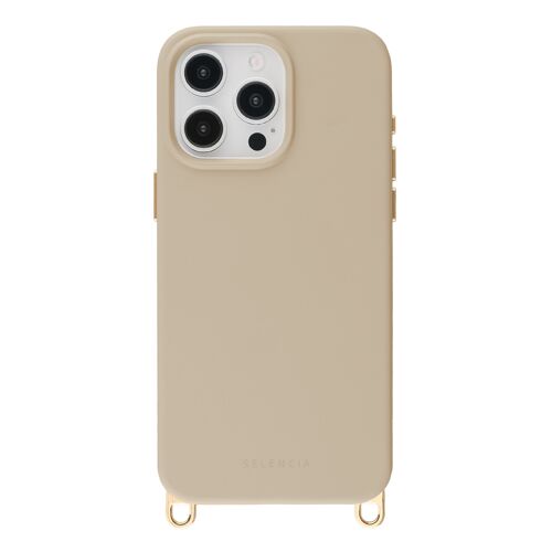 Selencia Coque arrière Rivièra avec MagSafe avec crochets amovibles iPhone 15 Pro Max Milky Latte