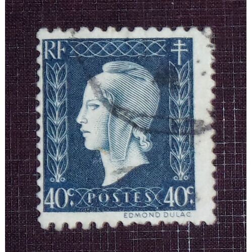 France N° 684 Oblitéré De 1945 - 40c Bleu-Noir « Type Marianne De Dulac »