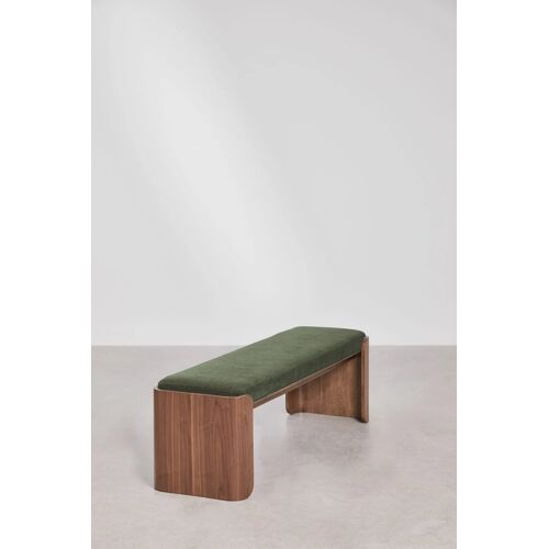 Banc en bois de caoutchouc et placage Lofren Bois Foncé ↔︎ 160 cm