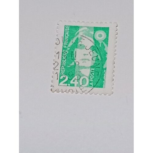 Timbre France 2,40 Oblitere Yvert N° 2820 Type Marianne Du Bicentenaire Vert Taille Douce De 1993