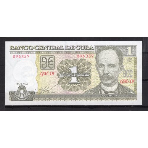 Billet De Banque Cuba 1 Peso 2016 Pick 128 Dimension 150 X 70 Mm
