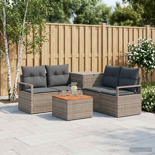 vidaXL Ensemble de Canapés 6 pcs Gris et Gris foncé