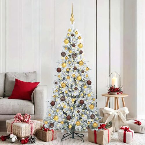 vidaXL Sapin de Noël Artificiel à Branches Articulées Blanc 180 cm