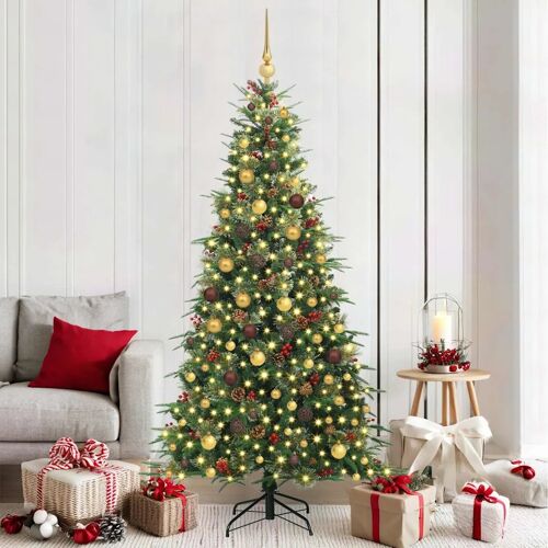 vidaXL Sapin de Noël Artificiel à Branches Articulées Vert 210 cm