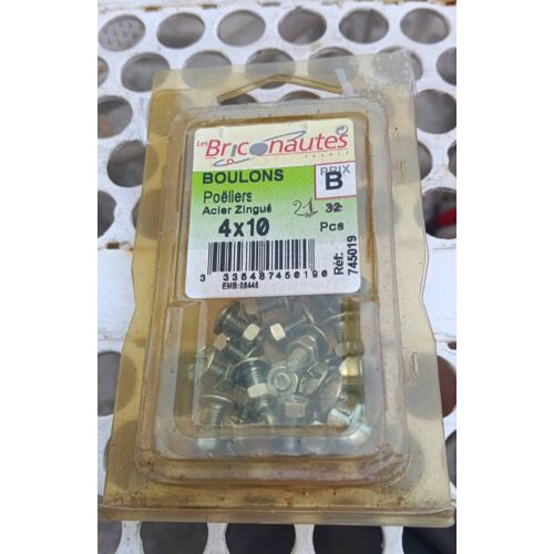 21 boulons poeliers 4x10mm neuf