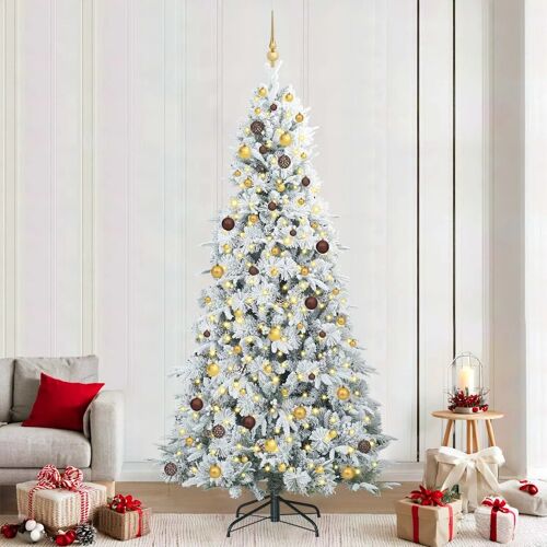 vidaXL Sapin de Noël Artificiel à Branches Articulées Blanc 240 cm