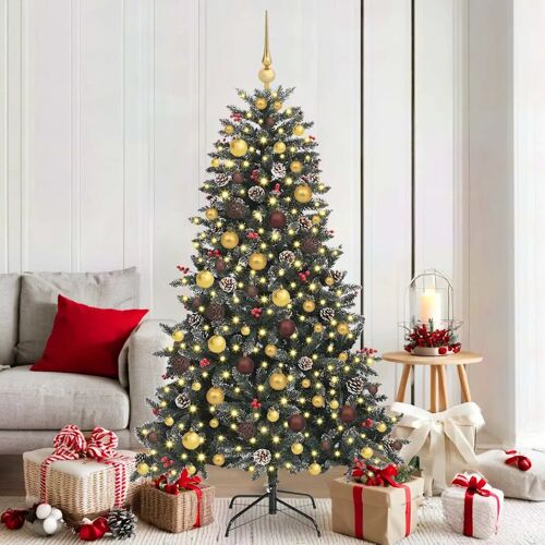 vidaXL Sapin de Noël artificiel Vert 180 cm PVC, plastique et acier