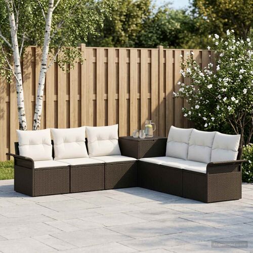 vidaXL Ensemble de Canapés 7 pcs Noir et blanc crème