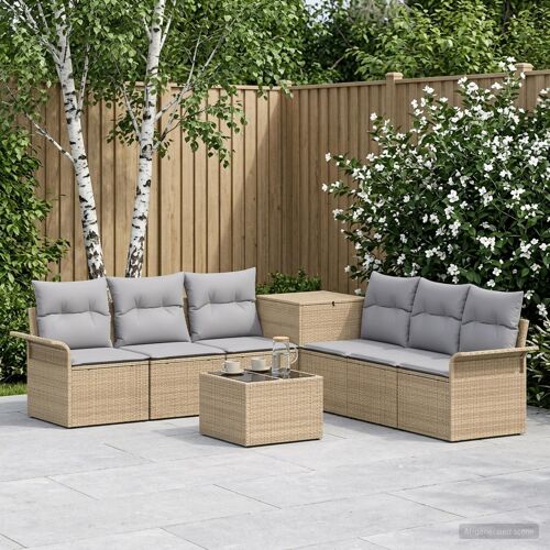 vidaXL Ensemble de Canapés 8 pcs Beige et Gris clair