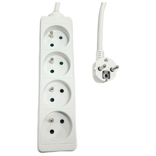 Microconnect MC-PS040150FRW multiprise 1,5 m 4 sorties CA Blanc