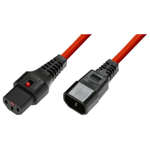 Microconnect MC-C13C14LOCK-2.5MR câble électrique Rouge 2,5 m Coupleur C13 Coupleur C14