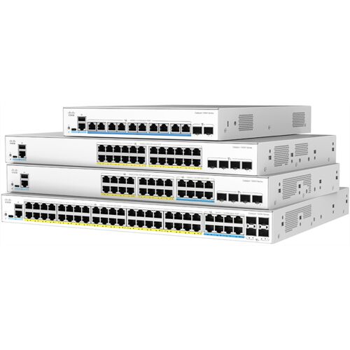 Cisco C1300-48P-4X Géré L2/L3 Gigabit Ethernet (10/100/1000) Connexion Ethernet, supportant l'alimentation via ce port (PoE) Blanc