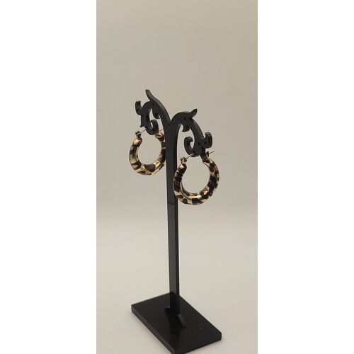 Boucles D'Oreilles Anneaux Creoles Léopard Mini-Creoles
