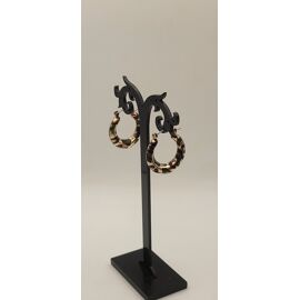Boucles D'Oreilles Anneaux Creoles Léopard Mini-Creoles