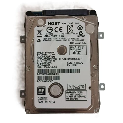 Disque Dur Interne 2.5" HGST 500 Go - SATA 3.0 Gb/s avec rail pour ordinateur portable