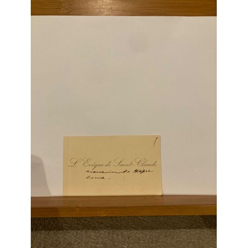 Eveque De Saint-Claude Carte De Visite Autographe Non Signée Non Datée