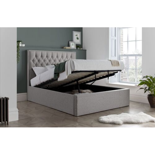 Brandon Grey Fabric Ottoman Bed Double