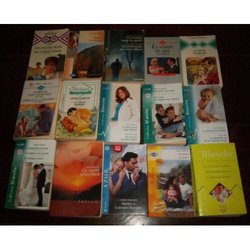 Lot De 15 Romans Harlequin (Série Blanche, Azur, Etc.)