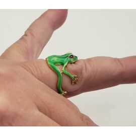 Bague Grenouille Verte Doree Neuve