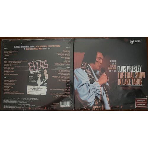 Elvis Presley The Final Show In Lake Tahoe 9 Mai 1976 Show Cloture Deluxe Gatefold 3 Lps Set Vinyls Tricolore Scellé 49 Titres Phénoménal Audience Édition Collector Limitée 200 Ex Label Reel Trax Rare