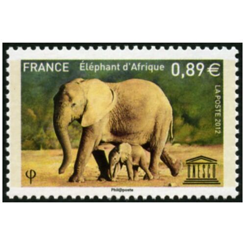 France 2012, Très Beau Timbre De Service De L'unesco Neuf** Luxe Yvert 155, L’Éléphant D'afrique.