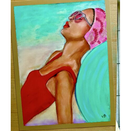 Portrait  Pastel Baigneuse