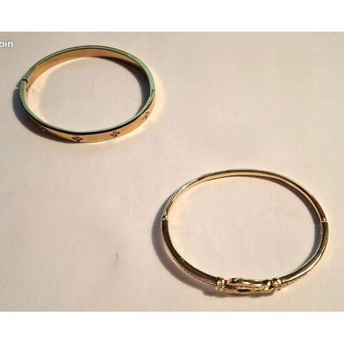 Lot De 2 Bracelets Fantaisies Dorés
