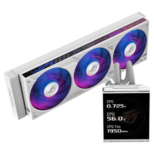 ASUS ROG STRIX SLC IV 360 ARGB LCD - White Edition - système de refroidissement liquide de processeur - (pour : AM4, AM5, LGA1851, LGA1700) - cuivre - 120 mm - blanc