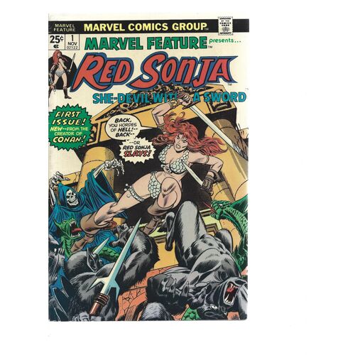 Marvel Feature Presents ... Red Sonja, The She-Devil With A Sword # 1 ( November 1975 ) : " The Temple Of Abomination ! "