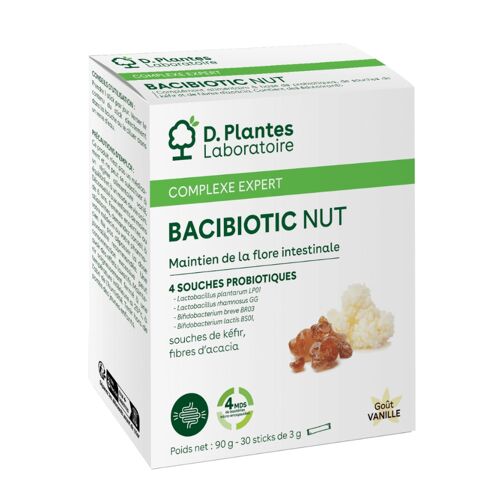 Bacibiotic Nut - Vanille - 30 Sticks De 3g - D.Plantes Laboratoire