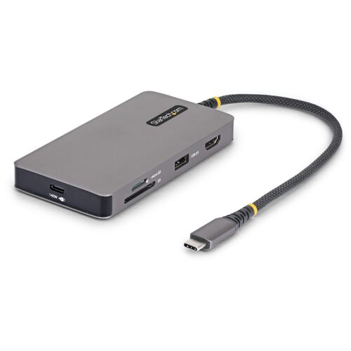 StarTech.com Adaptateur Multiport USB-C avec HDMI 4K 60Hz, 140W Power Delivery, Hub USB 10Gbps, GbE, Slots SD et MicroSD, Mini Dock Plug-and-Play pour PC Dell, HP, Lenovo