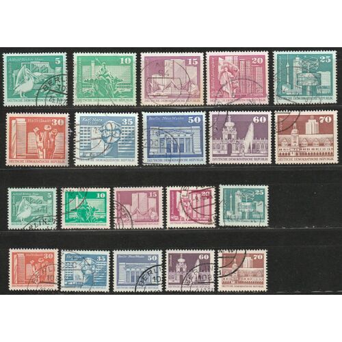 Lot De 20 Timbres Oblitérés, République Démocratique Allemagne.