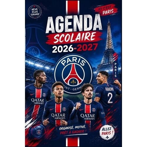 Agenda Scolaire Psg 2026-2027 - Organiseur Scolaire Psg De Septembre 2026 À Juillet 2027 - 290 Pages, Format 6×9 Pouces,