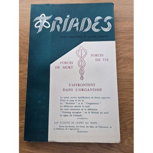 Triades Revue Anthroposophique N°3 1960 Forces De Mort, Forces De Vie S'Affrontent Dans L'Organisme