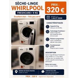 Sèche linge whirpool