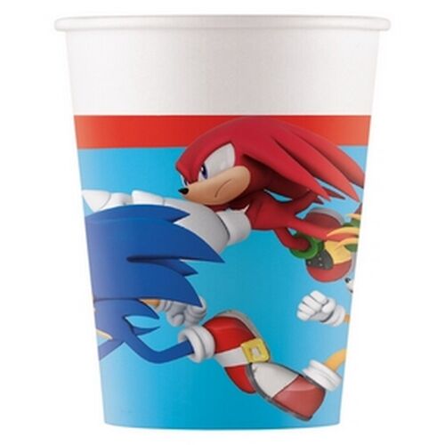 8 GOBELETS CARTON SONIC SPEED 20CL BLEU