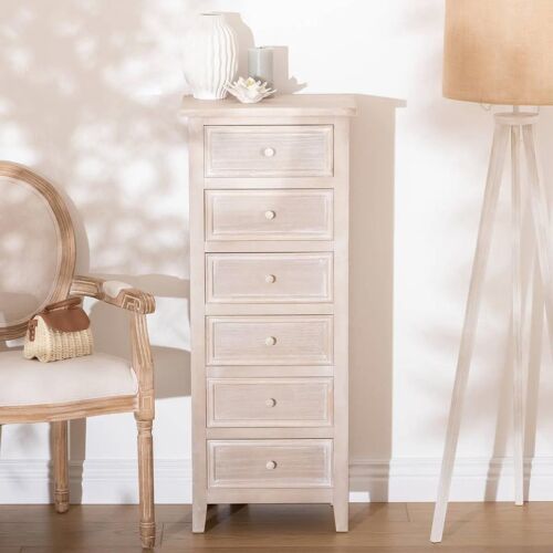 Chiffonnier 6 Tiroirs "Charme" 113cm Naturel
